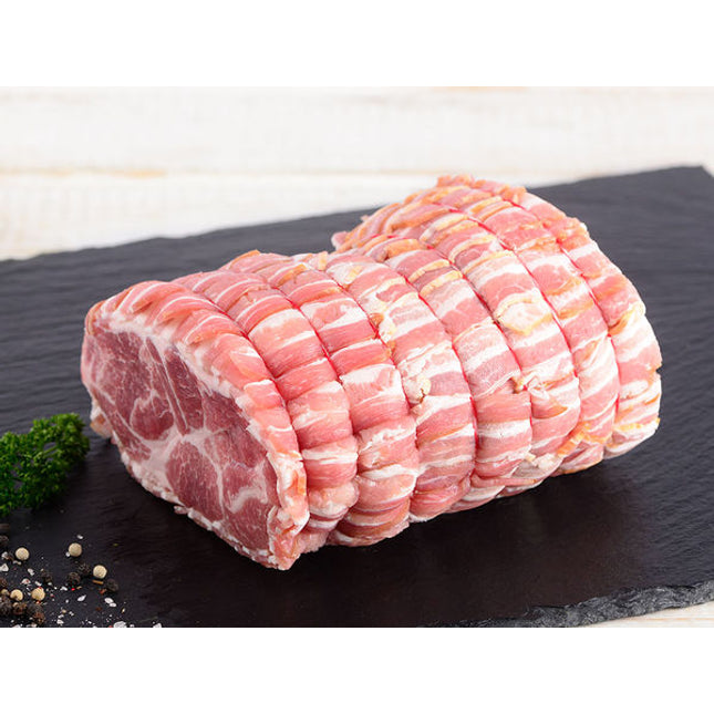 Schweins-Hals Tessiner, vakuumiert, ca. 2.5 kg/St. (CH) (mit Speck umwickelt)